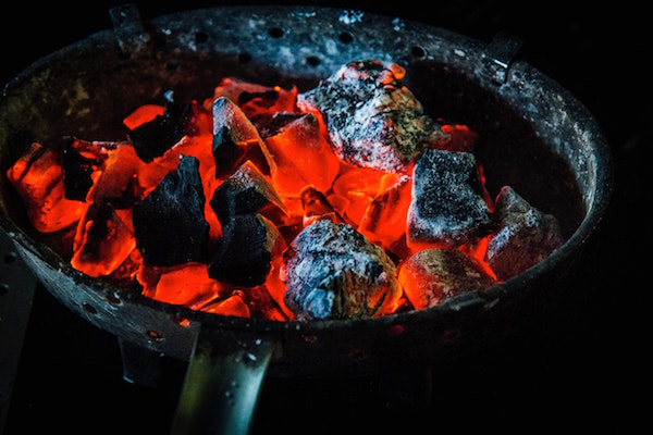 Burning coals