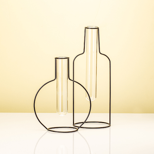 two minimalistic designed vases