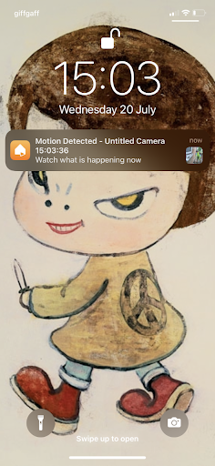 motion detections notification sent by AlfredCamera app