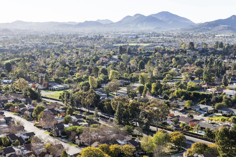 Aerial view of Thousand Oaks and Newbury Park, California