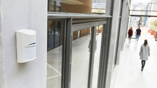 Bosch TriTech Motion Detector mounted on an exterior wall