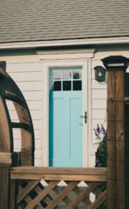 back door blue door