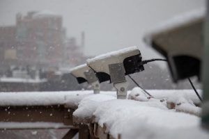 security camera with snow