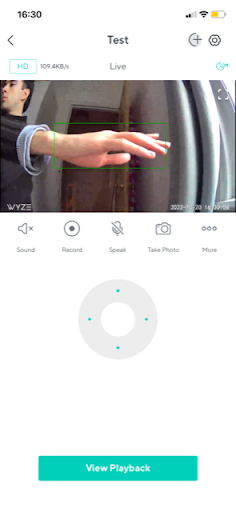 Wyze app motion tracking settings screen - 3