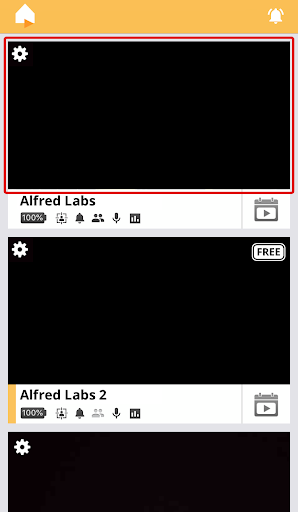 alfredcamera app camera list screen