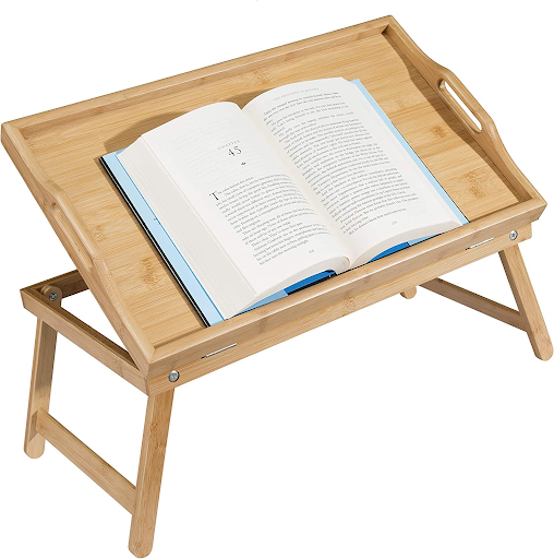 Essential Medical Supply Bamboo Bed and Lap Tray with flip up top.