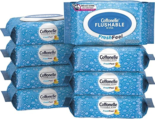 Cottonelle’s super soft wipes in blue packages