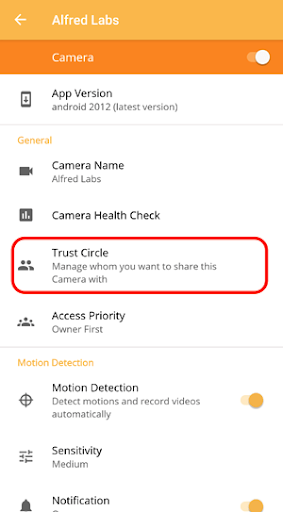 AlfredCamera Trust Circle