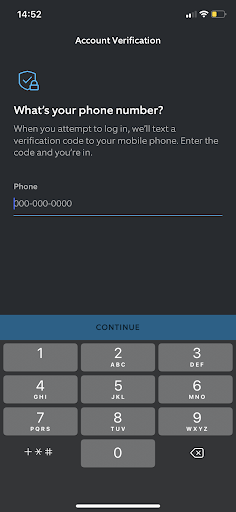 Ring app screenshot - phone number.