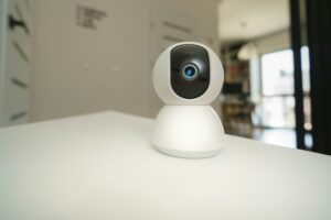 white wireless camera on table