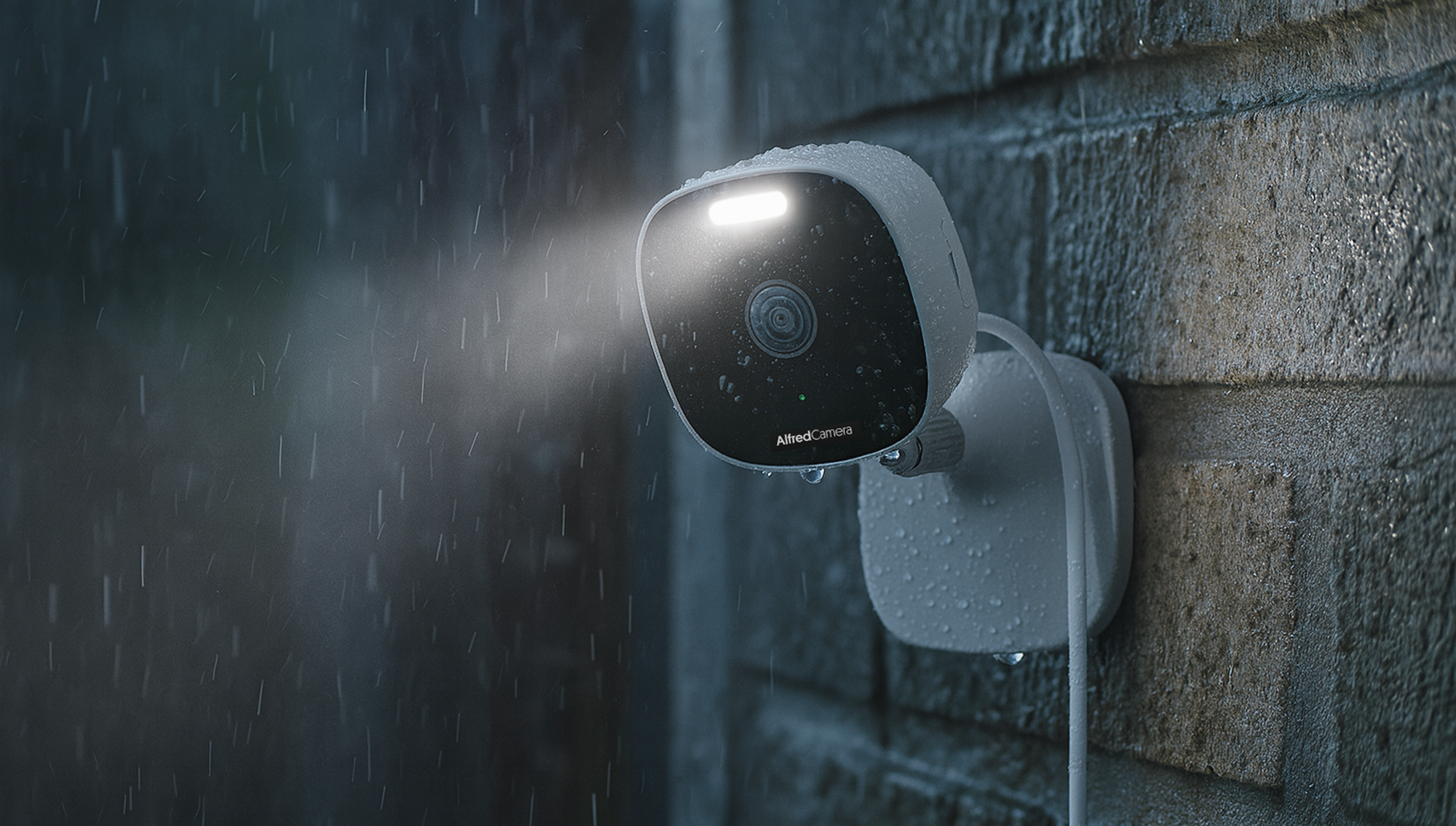 outdoor security camera on the rain