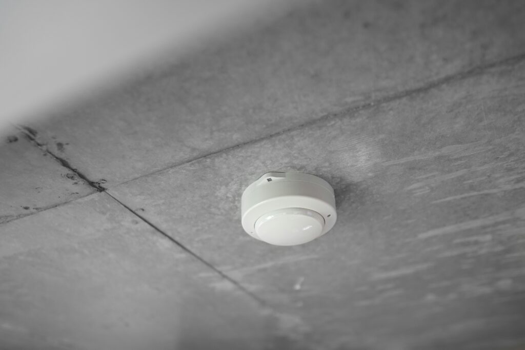 smoke detector attached to ceiling