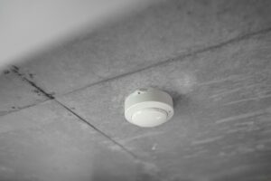 smoke detector attached to ceiling