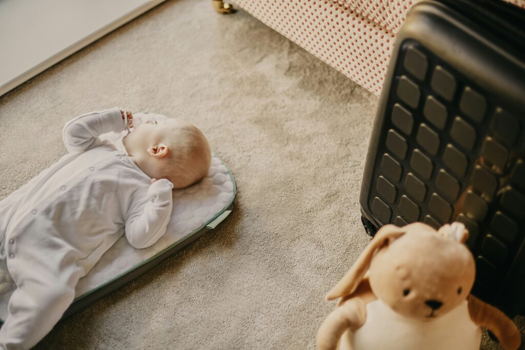 baby on the floor playing